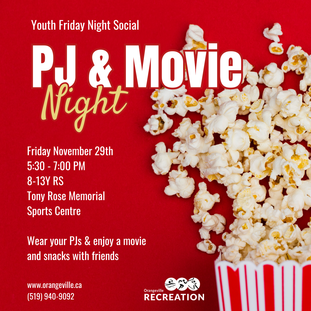 photo of popcorn advertising friday night social program